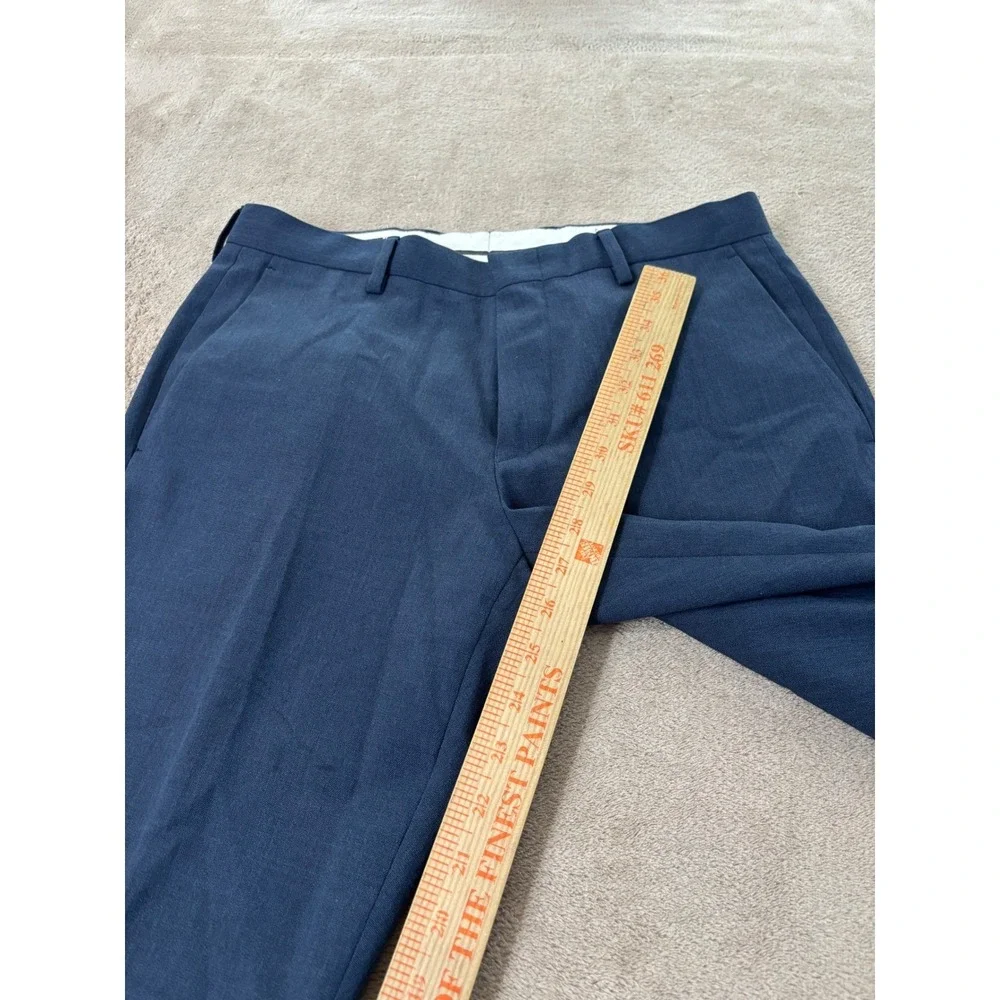 J. Crew Tollegno 1900 Dress Pants Men's Slim Fit 30x30 Blue Wool Trousers EUC